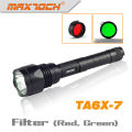 Maxtoch TA6X-7 1000 lúmenes verde y rojo del filtro para la caza linterna táctica LED